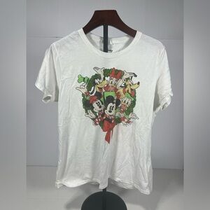 White T-Shirt with Disney Characters